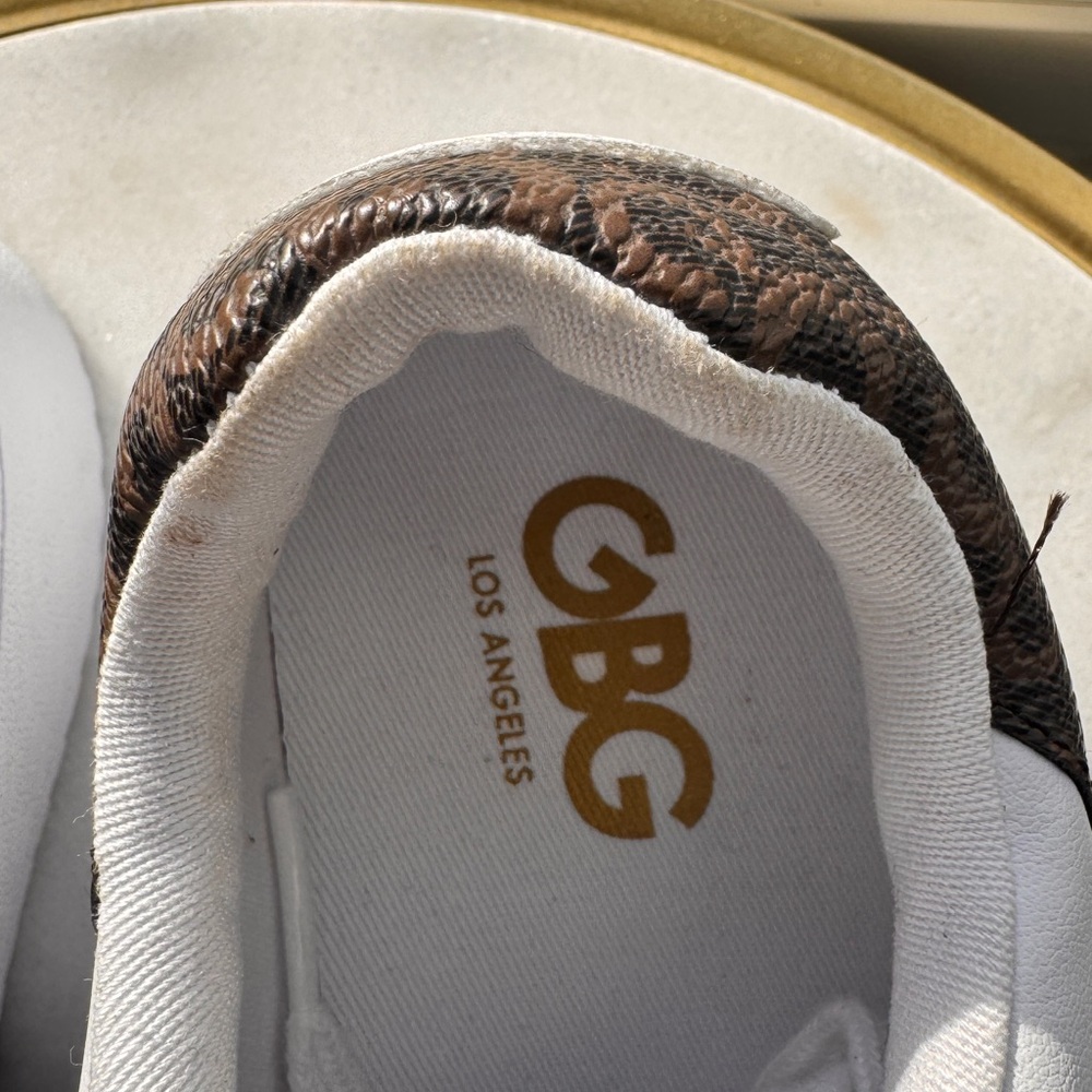 GBG Los Angeles White and Gold Sneakers - Picture 3 of 10
